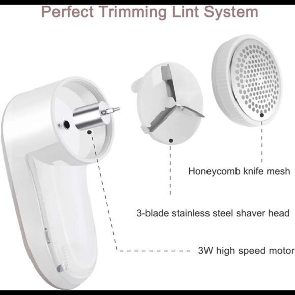 Fabric Shaver Defuzzer, Rechargeable Lint Remover, Electric Sweater Shaver - Picture 3 of 8